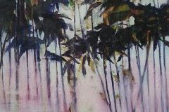 Mond über Indien,oil on wood, 43 x172cm, 2017